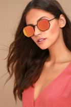Quay | On A Dime Black And Pink Mirrored Sunglasses | Lulus