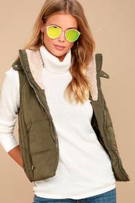 Ppla Vita Olive Green Puffer Vest