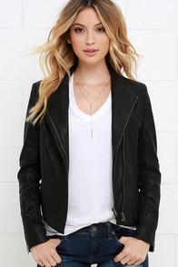 Lulus Chic Clique Black Vegan Leather Jacket