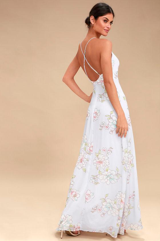 Blooms For You Light Blue Floral Print Maxi Dress | Lulus
