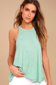 Free People Long Beach Mint Green Tank Top