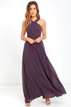 Lulus Air Of Romance Dusty Purple Maxi Dress