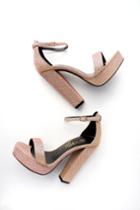 Machi Lorelai Rose Gold Platform Ankle Strap Heels | Lulus