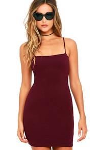 Lulus Flaunt It Burgundy Bodycon Dress