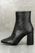 So Me My Generation Black Snake High Heel Mid-calf Boots