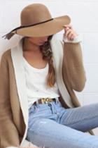Lulus - Dear Dreamer Light Brown Floppy Wool Hat - 100% Wool