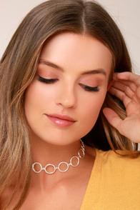 Lulus Loopsy Daisy Silver Choker Necklace