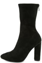 Jacobies Unbelievably Chic Black Suede High Heel Mid-calf Boots