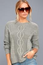 Rhythm | Zambia Grey Cable Knit Sweater | Size X-small | 100% Cotton | Lulus