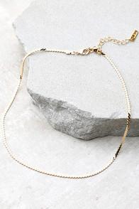 Lulus Go Ahead Now Gold Chain Choker Necklace