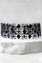 Lulus Instant Inspiration Black Lace Choker Necklace