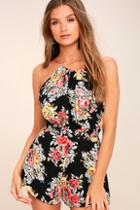 Lucy Love Sadie Black Floral Print Romper