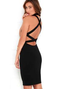 Lulus Double Hex Black Bodycon Dress