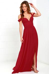 Lulus X Bariano Ocean Of Elegance Wine Red Maxi Dress