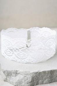 Lulus Lace Goals White Lace Choker Necklace