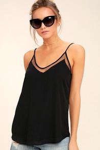 Lulus Sweet Fling Black Mesh Tank Top
