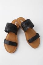 Report Oralia Black Slide Sandal Heels | Lulus