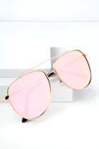 Chiara Rose Gold Mirrored Aviator Sunglasses | Lulus