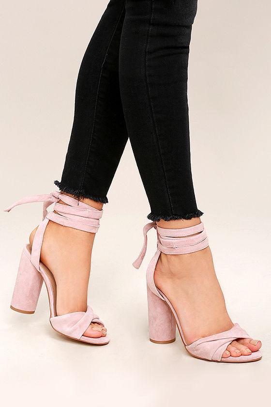 Steve Madden Clary Pink Genuine Suede Leather Lace-up Heels | Lulus
