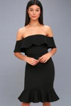 Confidence Boost Black Off-the-shoulder Bodycon Dress | Lulus
