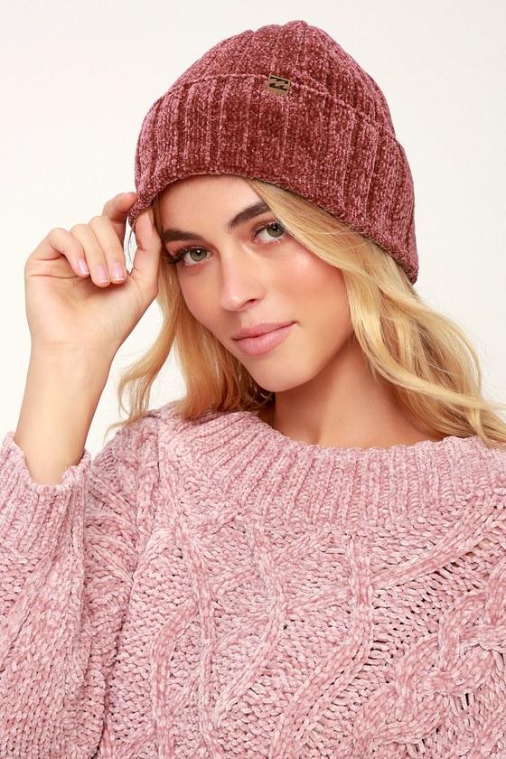 Billabong Warm Up Washed Red Chenille Beanie | Lulus