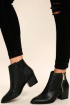 Lulus Illusion Black Pointed Ankle Booties