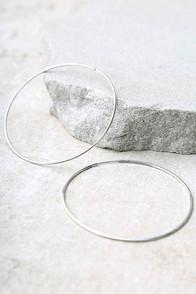 Lulus Right On The Money Silver Hoop Earrings
