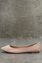 Breckelle's Lexine Blush Suede Pointed Flats