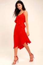 Adelyn Rae Desdemona Red Midi Dress