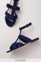 Sole Society Marnee Navy Suede Leather Gladiator Sandal Heels | Lulus