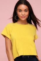 Project Social T Markie Yellow Cropped Tee | Lulus