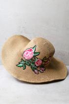Lulus West End Tan Embroidered Straw Floppy Hat