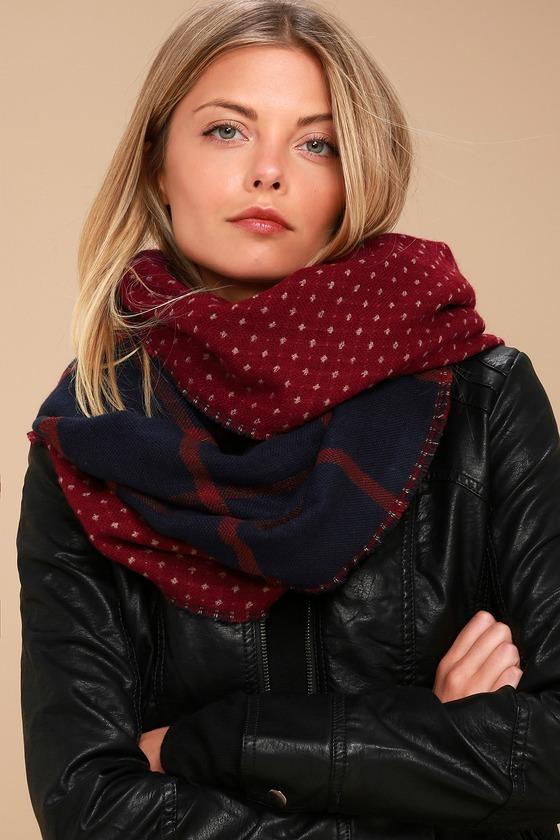 Lulus | Albany Burgundy Reversible Print Scarf