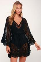 Desert Isle Black Crochet Lace Swim Cover-up | Lulus