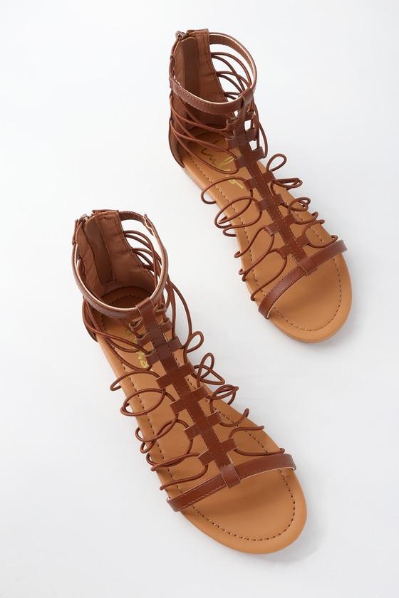 Jora Cognac Gladiator Sandal Heels | Lulus
