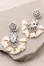 Lulus Shine Your Light Silver And Cream Rhinestone Tassel Earrings