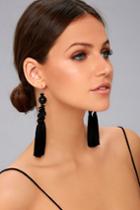 New Friends Colony | No. 4 Black Tassel Earrings | Lulus