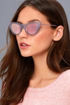 Le Specs | Enchantress Matte Blue And Pink Mirrored Cat-eye Sunglasses | Lulus