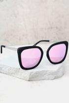 Quay Capricorn Black And Pink Mirrored Sunglasses