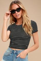 Limitless Is More Black Striped Cropped Tee | Lulus
