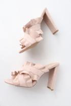 Qupid Calera Nude Suede High Heel Mules | Lulus