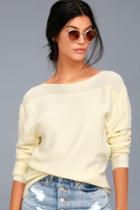 Evidnt | Mellow Move Cream Knit Sweater | Size Large | White | Lulus