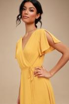 Harbor Point Mustard Yellow Wrap Dress | Lulus