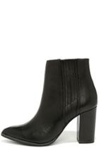 Seychelles Accordion Black Leather Ankle Boots