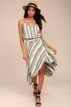 O'neill X Natalie Off Duty Savi Beige And Black Striped Skirt