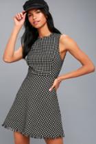 Check Me Out Black And White Checkered Boucle Dress | Lulus