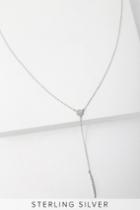 Delora Sterling Silver Rhinestone Drop Necklace | Lulus