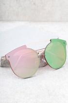 Lulus Now Or Never Gold And Pink Mirrored Sunglasses