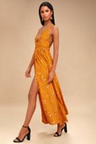 Faithfull The Brand Santa Rosa Burnt Orange Floral Print Backless Maxi Dress | Lulus