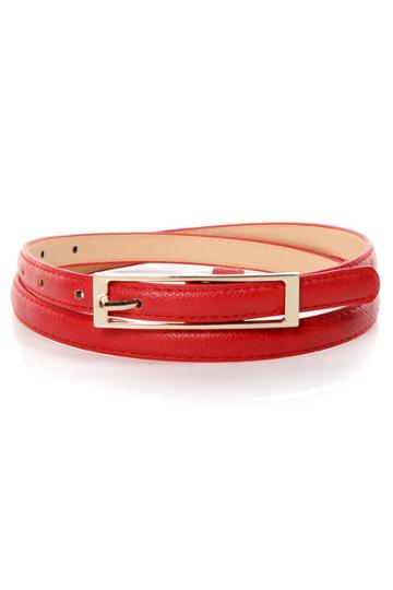 Belt It Out Red Skinny Belt